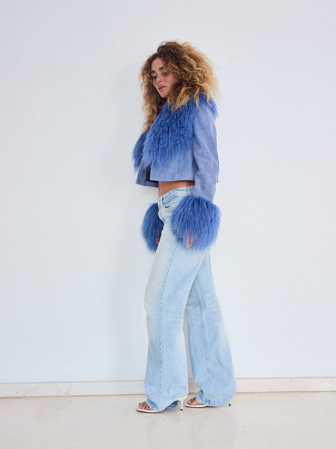 *Pre-Order*: Mongolian Suede Jacket - Electric Blue