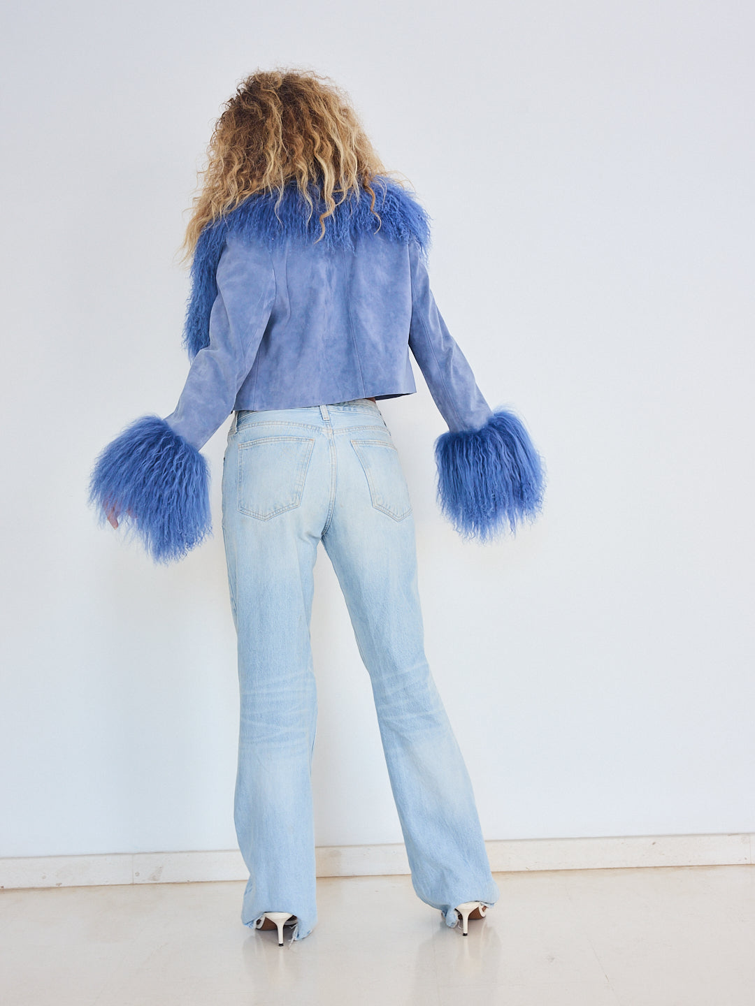 *Pre-Order*: Mongolian Suede Jacket - Electric Blue